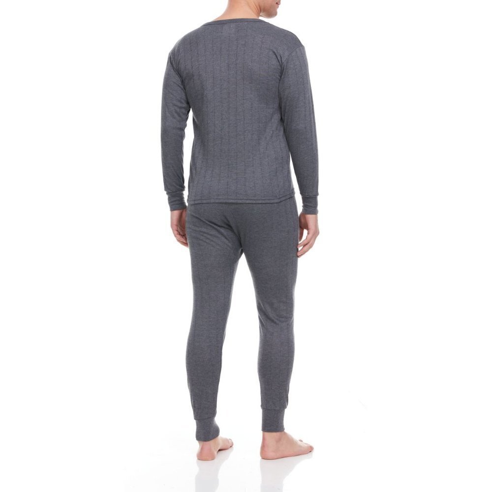 Men Thermal 100% Cotton Fleece Long Johns Warm Winter Baselayer Set 2-PAIRS NEW - Picture 4 of 9